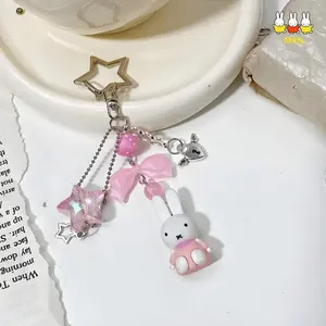 Kawaii Anime Miffy Keychain Little Rabbit Cute Cartoon Artistic Retro Keychain BagHot Girl Style Punk Style Girl Gifts