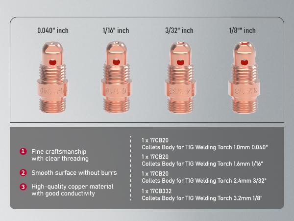 YESWELDER 71Pcs TIG Welding Torch Consumables Pack | Stubby Gas Lens, Collets, #10 Pyrex Cup for WP-17/18/26 TIG Torches