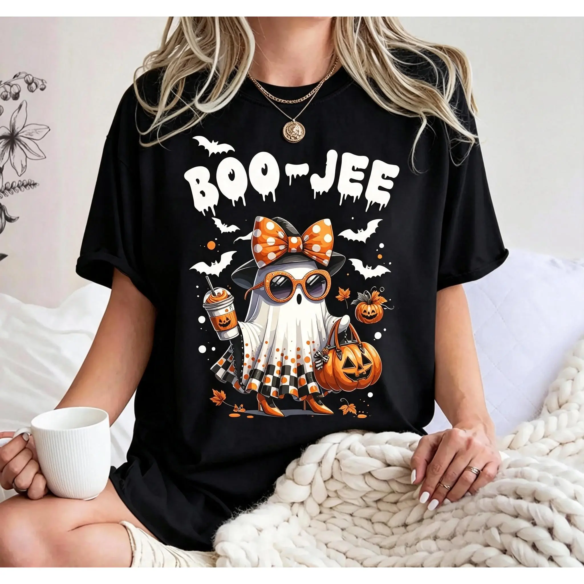 Halloween Boo jee Shirt Ghost Sweatshirt Cute Boo-Jee Shirt Boojee Spooky Ghost tee Spooky Season Pumpkin Halloween Shirt