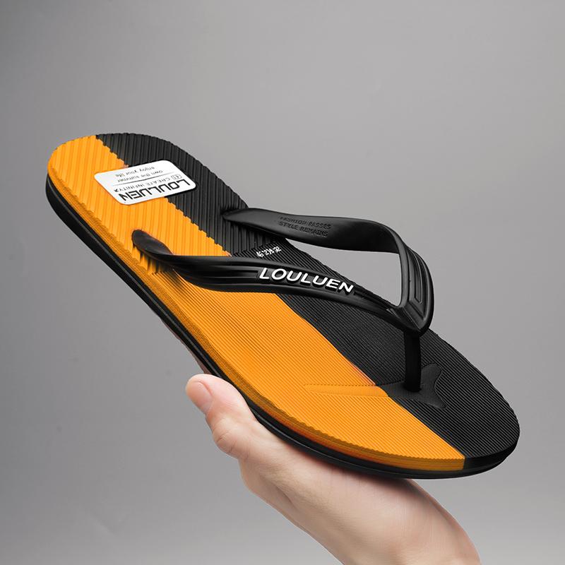 Men's Flip-Flops with Unique Texture, Four-Color Sandals, Comfortable Beach Shoes, Lightweight Slippers for Home, Bathroom, and Beach