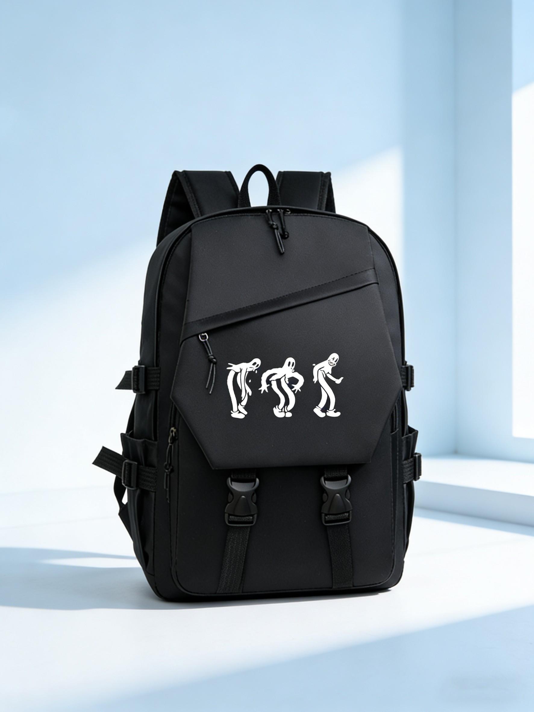 Ghost Dancing Print Backpack for Men, Large Capacity Waterproof Laptop Bag, Casual Travel Backpack, Stylish and Functional