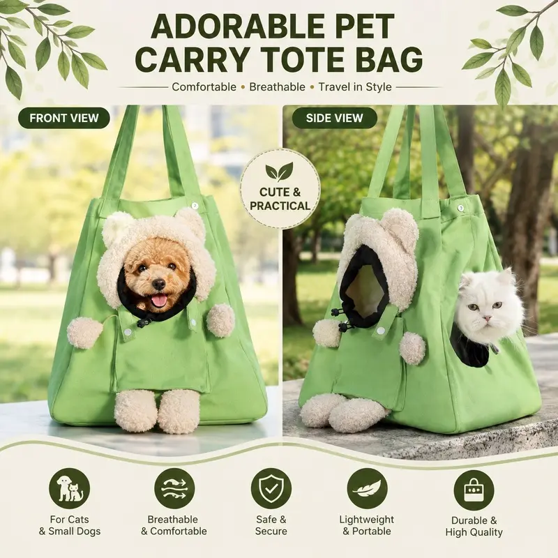 Cat Outdoor Backpack Crossbody Handbag Single Shoulder Canvas Pet Bag Portable Outdoor Small Cat Dog Carrier