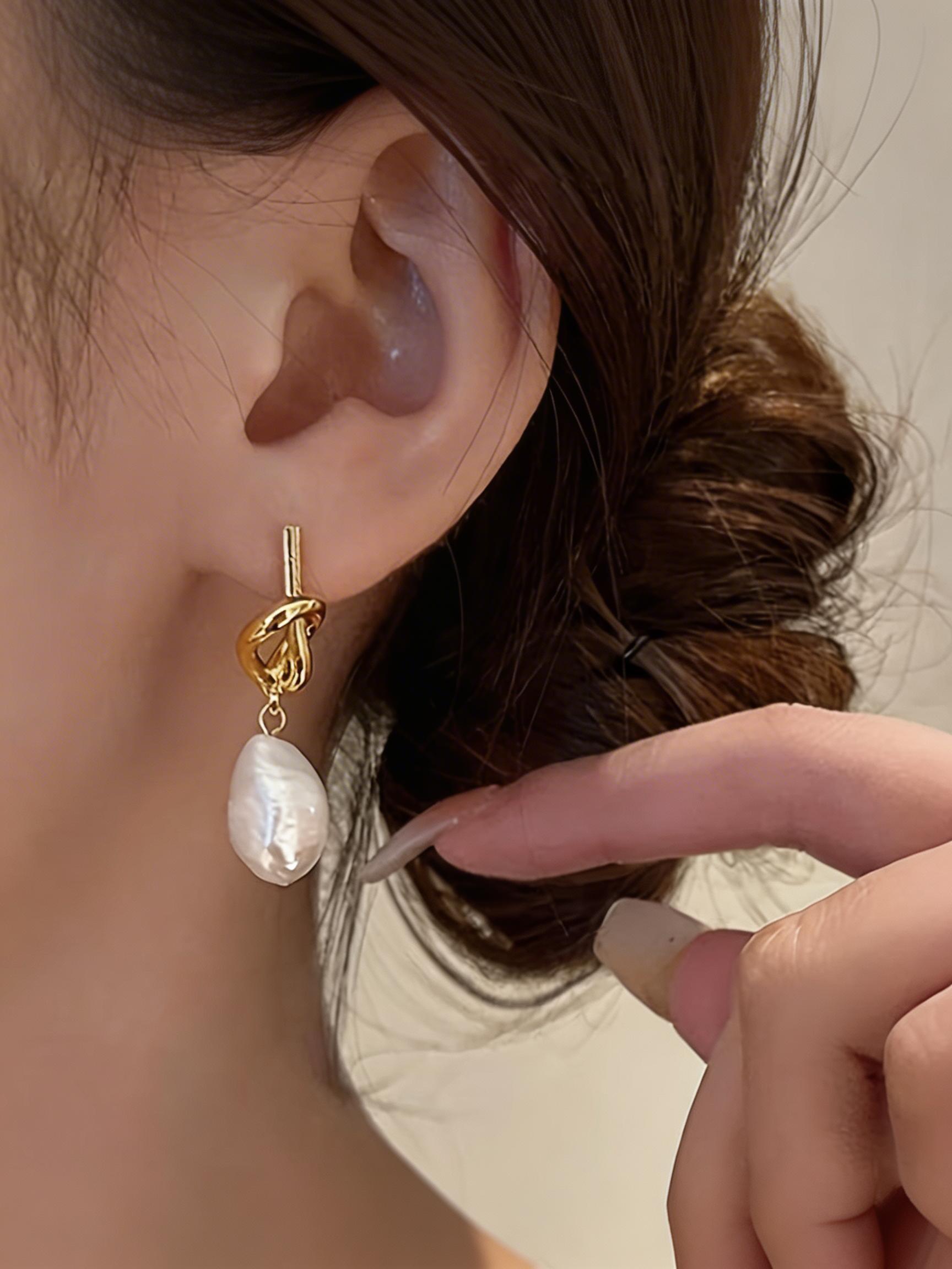 Elegant Simulated Pearl Earrings Set, French Style Minimalist Design, Perfect Gift for Women, Ideal for Daily Wear & Parties