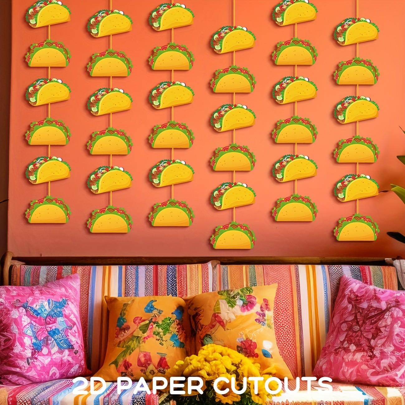 Taco Birthday Party Decorations, Mexican Fiesta Garland Banner, Cinco De Mayo Party Banner, Fiesta Ceiling Hanging Streamers, Cutouts