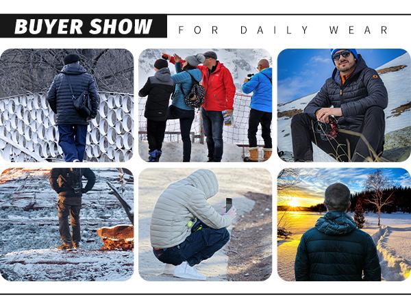 Pioneer Camp Mens Lightweight Packable Puffer Jacket Hooded Insulated Thermal Puffy Winter Jackets for Running Travel