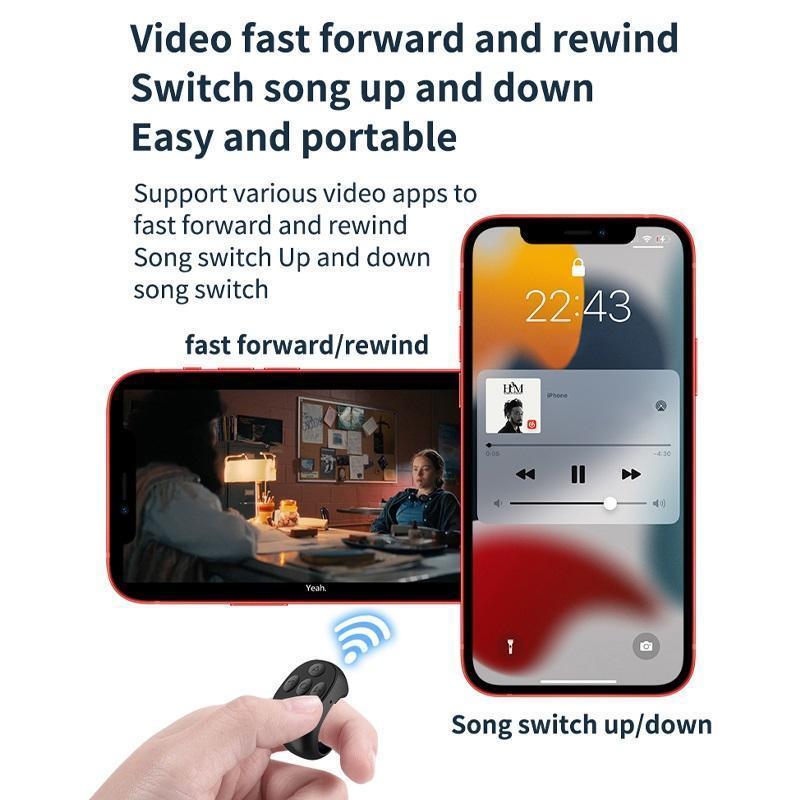 Wireless Bracelet Remote Control, 5 Key Cell Phone Bracelet Remote Control for Photo Taking, Page Turning & Volume Control, Smart Remote Control for Cell Phone