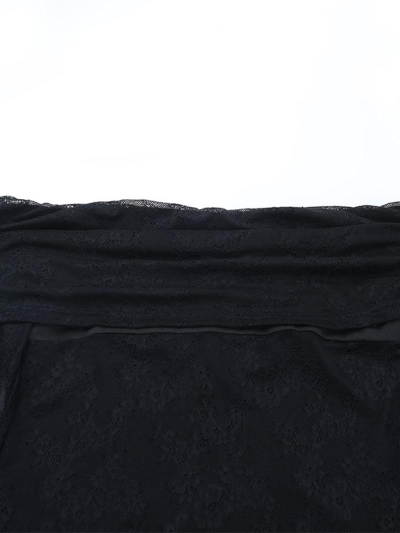 One Shoulder Lace Patchwork Slit Long Dress, Elegant Evening Gown, Stylish Party Wear, Women's Fashionable Clothing