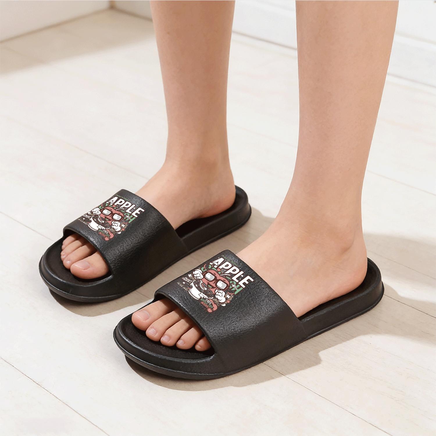 Organic Apple Flakes Superfoodies Slippers Fortified with Vitamin Real Energy Free Apple Toy Inside Fun Cartoon Fruit Design Comfortable Casual Footwear