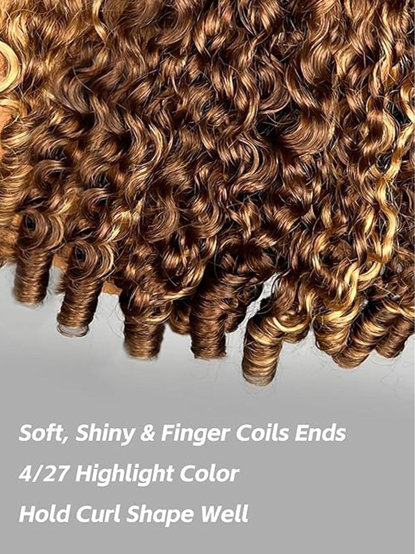 Highlight Burmese Curly Lace Frontal Human Hair Half Wig 4/27 Brazilian Pixie Curls Human Hair Wig For Women