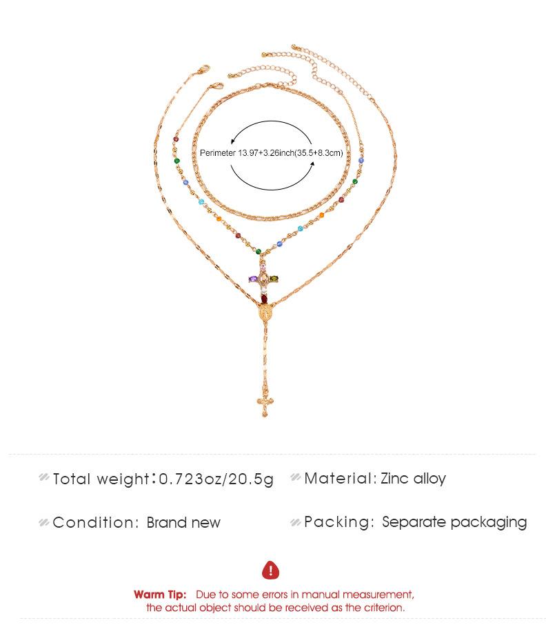 Punk Cross Multi-Layer Stackable Necklace| Alloy Pendant for Men & Women