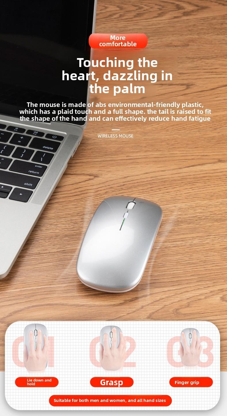Wireless Bluetooth-compatible Dual Mode Mouse, Charging Display Screen, Silent, Laptop, Desktop Computer, Phone, Tablet Compatible, Lightweight Design