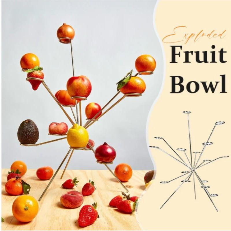 New Trendy Exploding Fruit Bowl, Simple Metal Fruit Dish Decorative Ornament, 1pc Best-Selling Home Decoration Accessory