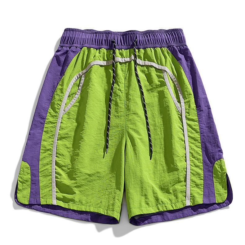 2026 Summer New Men's Quick-Dry Shorts, Ice-Cool Sports Outdoor Beach Shorts, Quick-Dry Shorts with Contrasting Color Waist and Side Curved Line Splicing, Versatile Outdoor Fitness Beach Shorts #   SummerWins