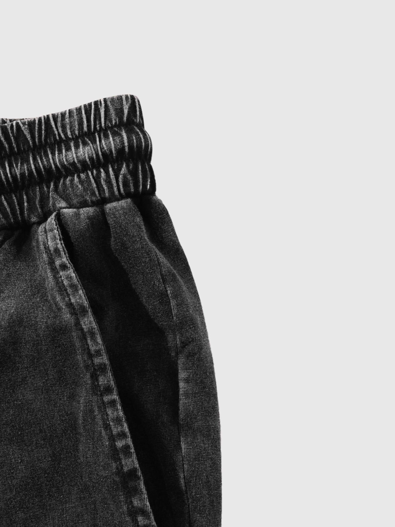 Black Vintage Wash Tribal Flame Print Denim Shorts Men Women, Y2K Streetwear Casual Drawstring Jeans Shorts, Gothic Heart Tribal Bottoms