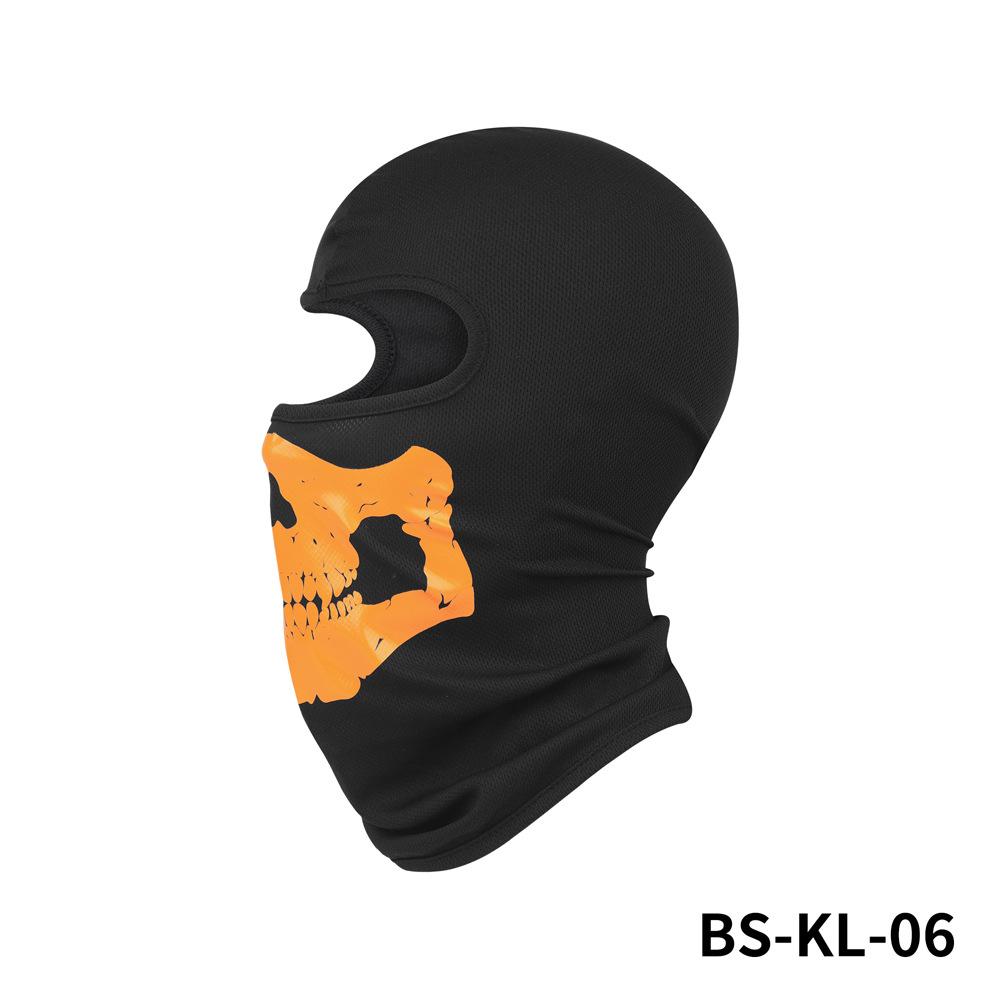 Outdoor Spring/Summer Cycling Headgear Motorcycle Helmet Liner Skull Print Headgear Face Mask