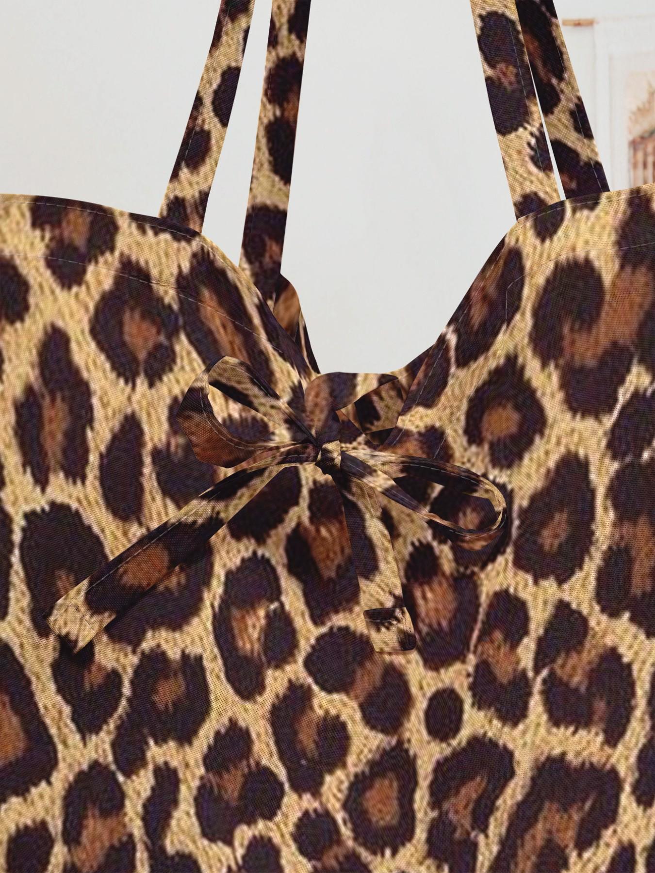 Tiger Pattern Printed Shoulder Bag, Stylish Reusable Handbag, Multifunctional Shopping Bag for All Seasons, Random Print Design, Stylish Tote Bag