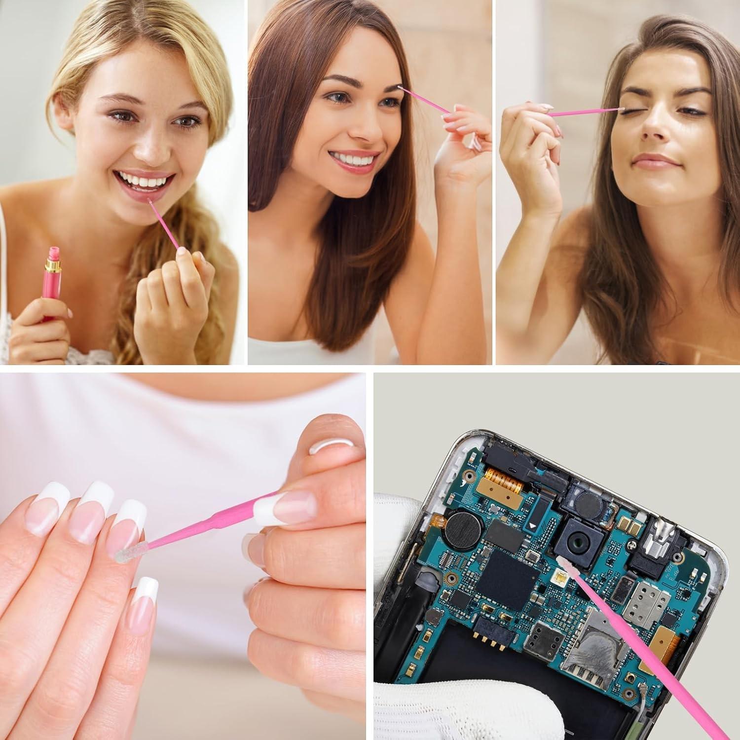 ✨ 2mm Precision Disposable Mini Micro Swabs｜100–500 Pcs Available – Ideal for Eyelash Extensions, Eyebrows, Eyeliner, Lip Touch-Ups, Cleansing, Removing Excess Makeup & Nail Polish – Professional Makeup Tool