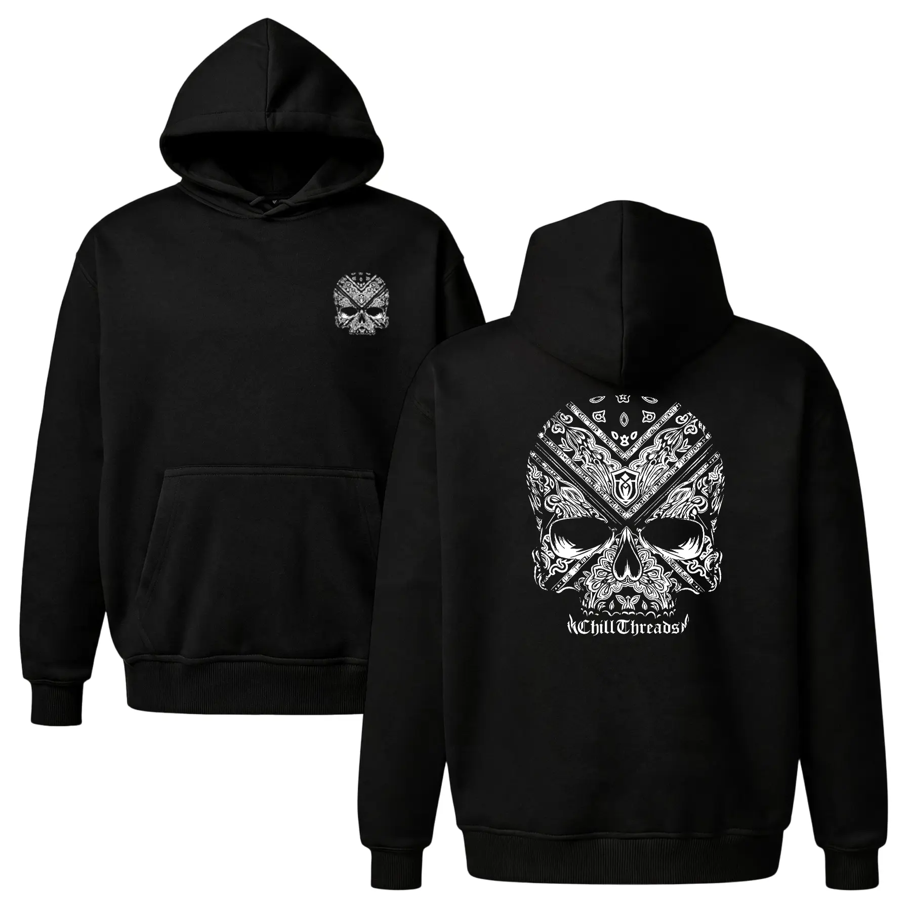 Y2K Hoodie Graphic Hoodie Intricate Mandala Skull Print, Gothic 90s Streetwear Oversized Hoodie, Unisex Fleece Baggy Sweatshirt, Cozy Casual Wear Tattoo Art Everyday Hoodie, Trendy Gifts for Him Her Birthday, Cheap Loungewear Versatile Top