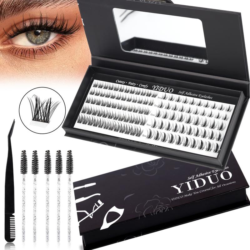 2 Styles Self Adhesive Lash Clusters Kit Natural No Glue Eyelashes extensions Kit Wispy Dainty Lashes C-curly Volume Cluster Eyelash 10-16mm Pre glued Eyelash Clusters Individual Lashes with Tweezers 5 Eyelash Brush Easy Makeup Eyelashes Extension Set 2 Styles Self Adhesive Lash Clusters Kit Natural No Glue Eyelashes extensions Kit Wispy Dainty Lashes C-curly Volume Cluster Eyelash 10-16mm Pre glued Eyelash Clusters Individual Lashes with Tweezers 5 Eyelash Brush Easy Makeup Eyelashes Extension Set