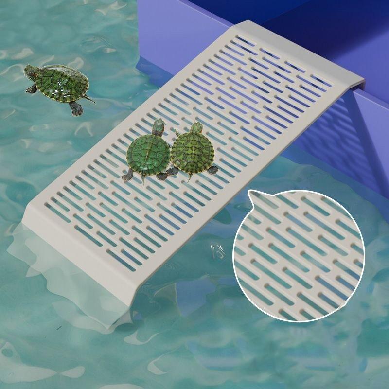 Turtle Climbing Ramp Platform, Plastic Turtle Ladder, Dual Ladder for Frogs, Water Turtles, Reptiles, Sand Pool, Breeding Box Use