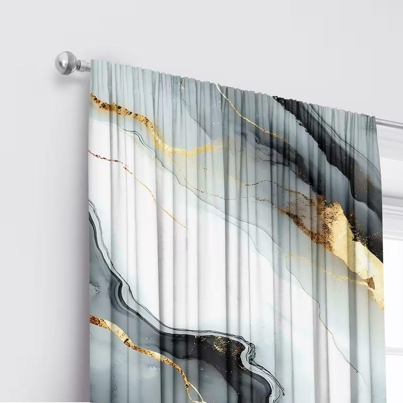 2 pieces of cartoon Bohemian-style printed curtains, made of polyester with semi-transparent texture, machine washable, suitable for bedrooms, living rooms and home decoration curtains.