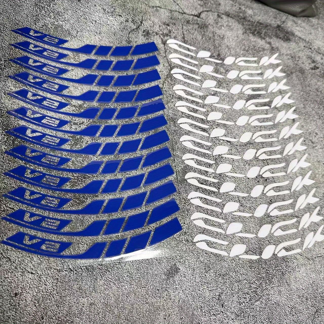 Set of 24 Reflective Stickers for Motorcycle Wheel Hubs Featuring Neon Yellow And Red Highlights, Designed for Safety, with Strong Adhesive Suitable for Tire Rims, Tire Stickers, And Motorcycle Safety Equipment, Easy to Apply