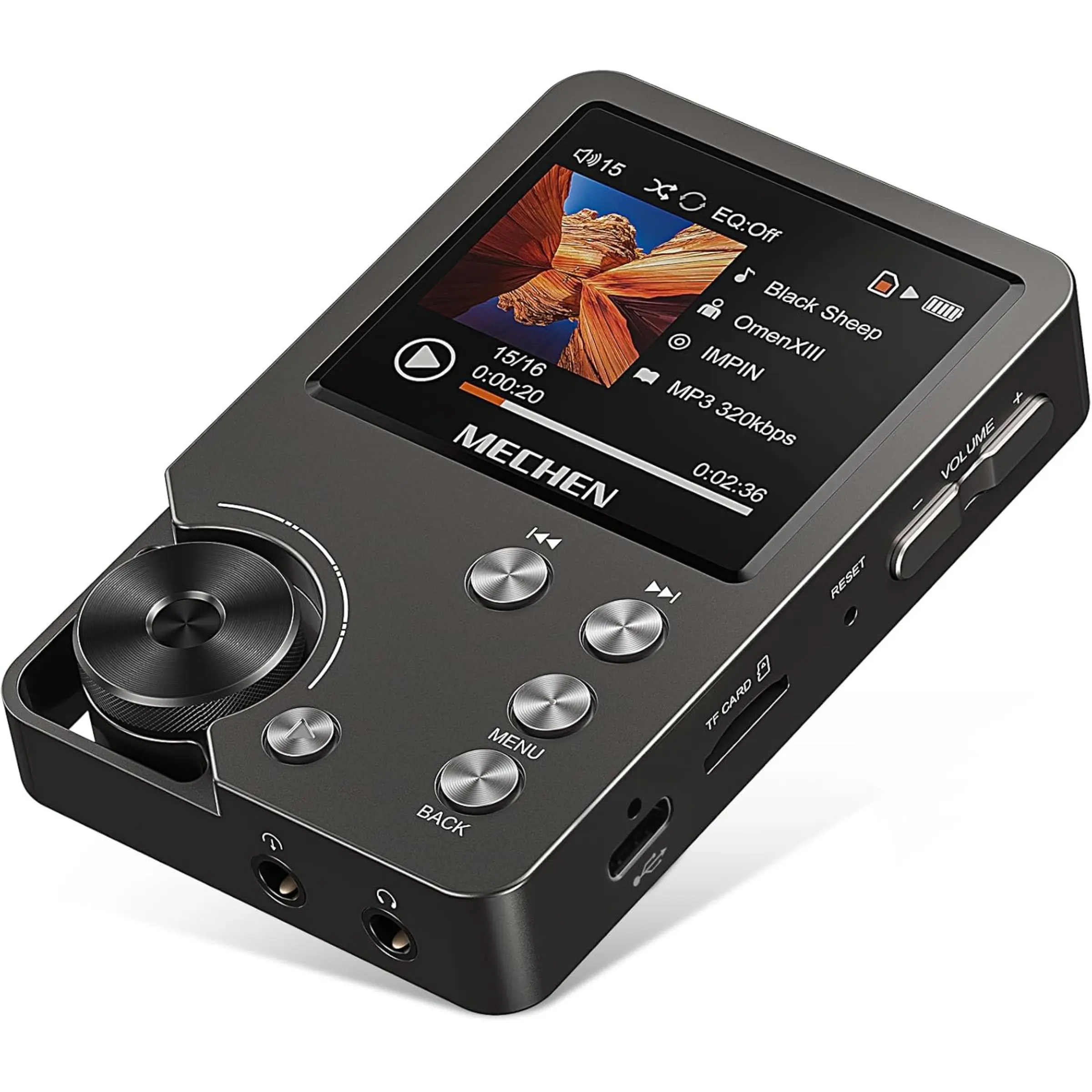 MECHEN M30 HiFi MP3 Player Musical Audio Player LCD Screen, Lossless DSD High Resolution Digital Audio Music Player, High-Res Portable Aluminium Audio Player with 64GB Memory Card
