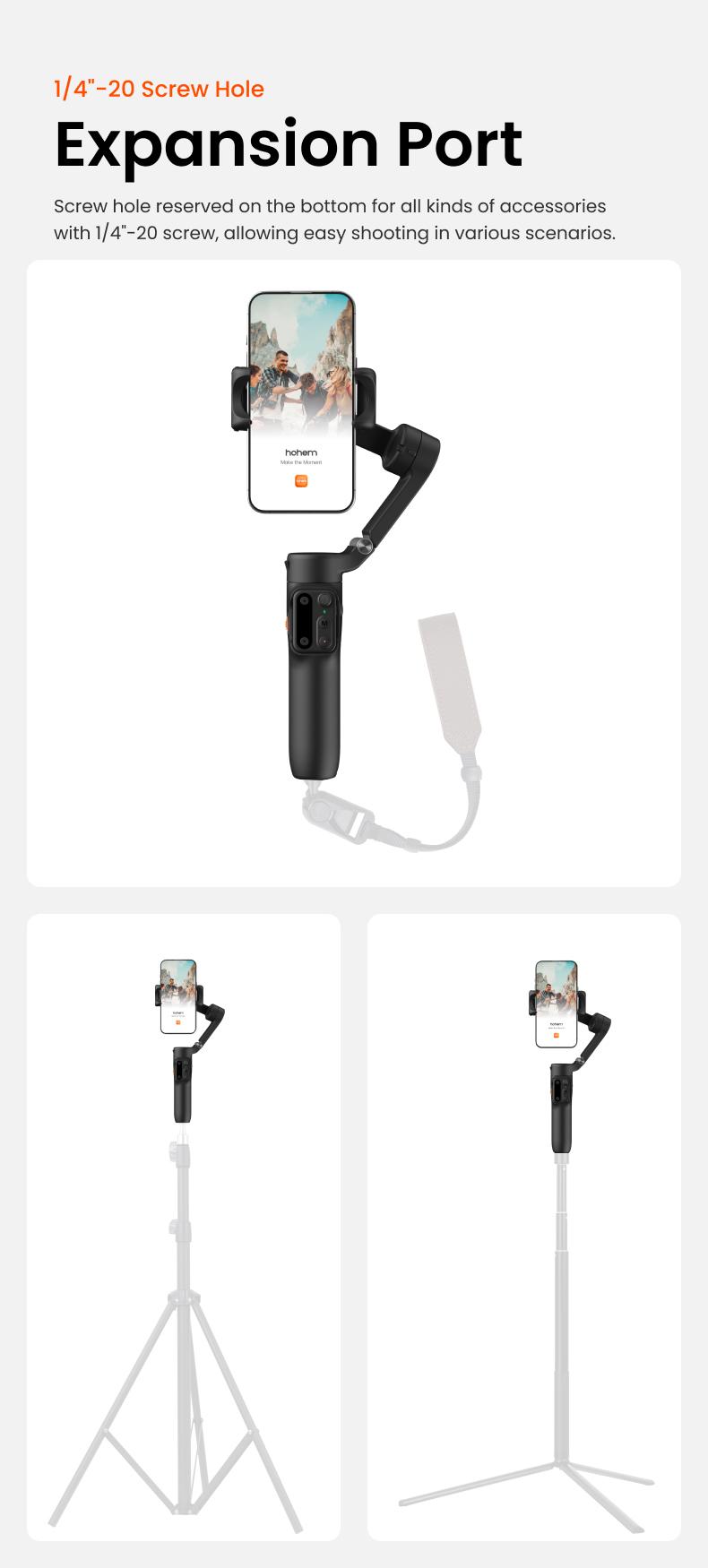 hohem iSteady X3 SE New Gimbal Stabilizer for iPhone, AI Facial Tracking,Smartphone Gimbal with Detachable Remote Control, Portable Foldable 3-Axis Phone Gimbal for Android & iPhone 17 series,Built-in Extendable Rod,Vlog Stabilizer,Selfie accessories