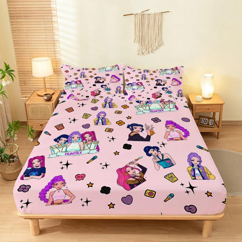 Geometric Pattern Bedding Set, 3 Counts/set Including 1 Count Fitted Sheet & 2 Counts Pillowcase without Filler, Soft Comfortable Bedding Set for Home Bedroom, Bedsheet Sets, Bed Sheets Set