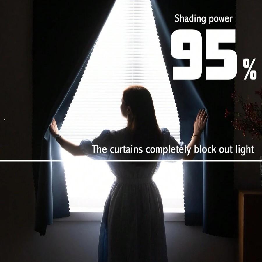 1pc Self Adhesive Portable 96% Blackout Curtains Simple And Easy To Window Bedroom Room Darkening Small Drapes