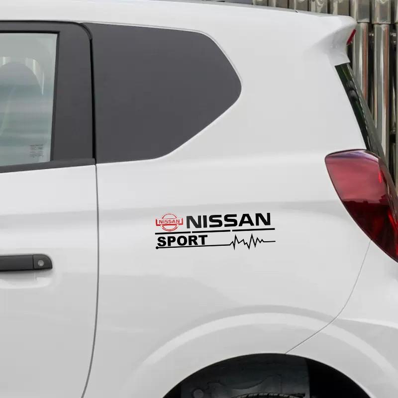 2 Piece Car Door Handle Decal Tire Rearview Mirror Sticker, Fits Nissan Nismo Almera Tiida Juke Teana Qashqai 350z 370z Gtr