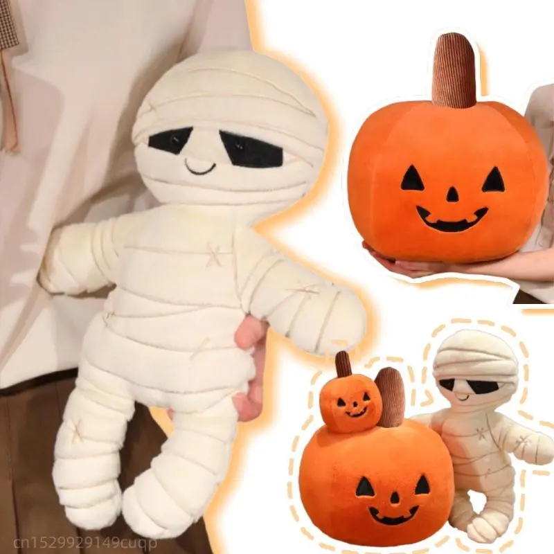 Pumpkin Mummy Plush Toy, 10cm-25cm-30cm Mummy XL Stuffed Doll Pillow, High-Quality Plush Fabric Halloween Decoration Gift for Kids, House Decoration, Boy
