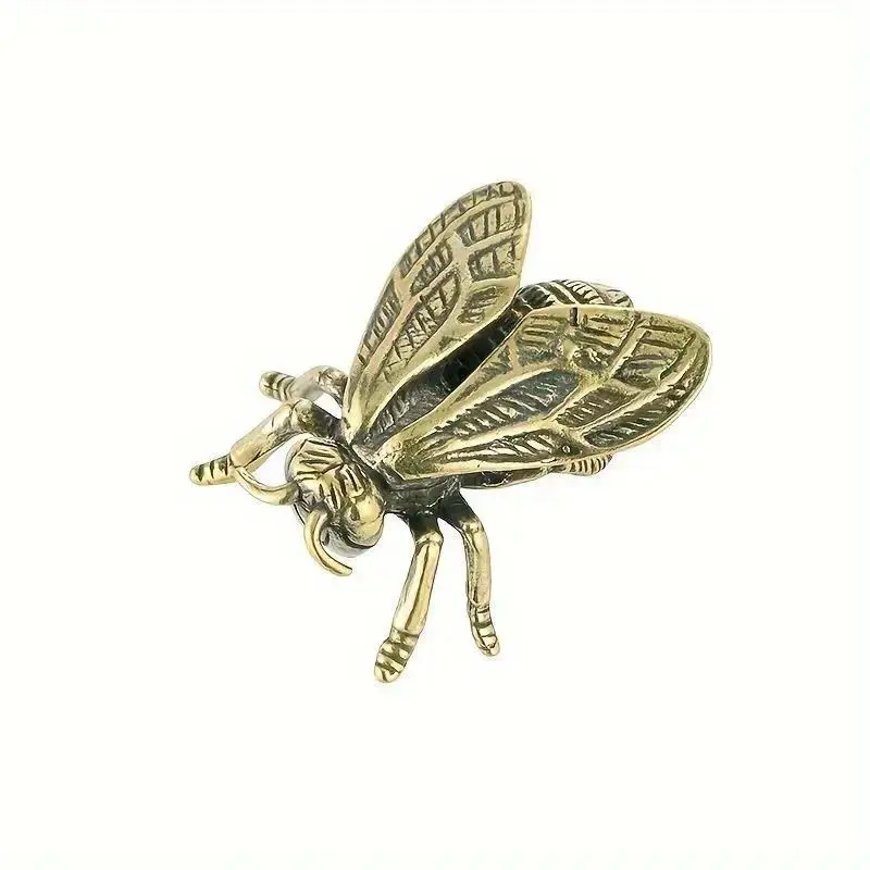 Polished Metal Vintage Brass Insect Statue - Sturdy Retro Decorative Figurine, Desk Ornament for Sports & Outdoor Protective Gear Accessories, House & Office Use