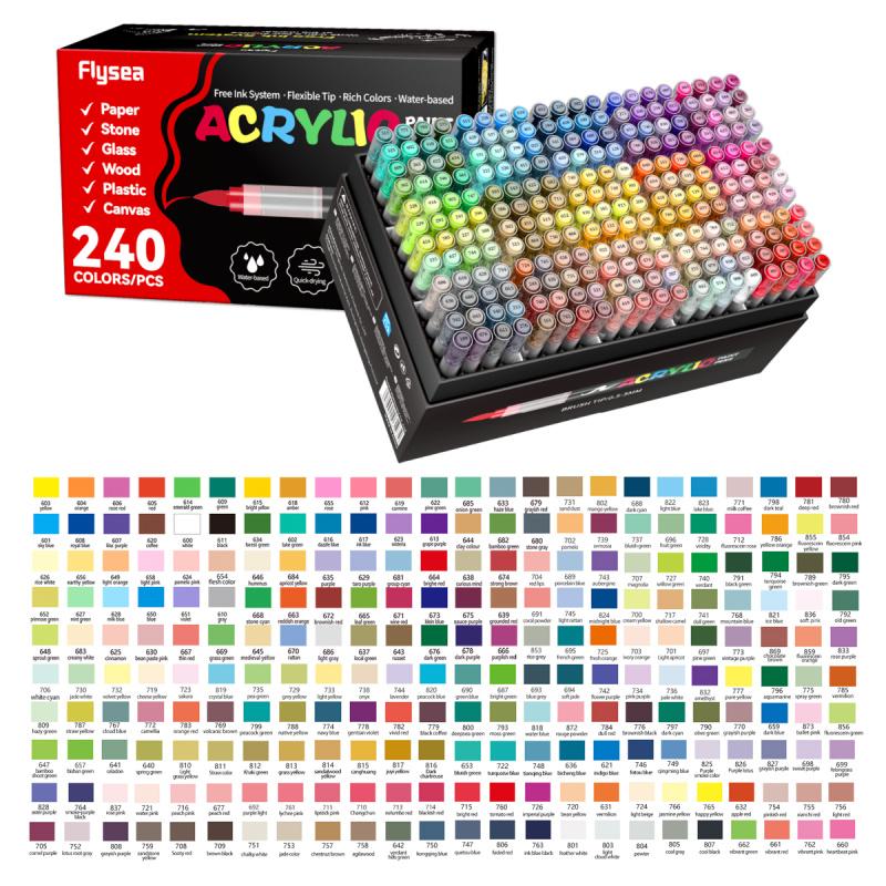 Acrylic Paint Markers, Soft Brush Tip Acrylic Paint Pens, Quick-Drying Waterproof Ink, for Rock Painting Plastic Wood Canvas Glass Ceramic Metal Art Crafts Supplies Christmas Gift