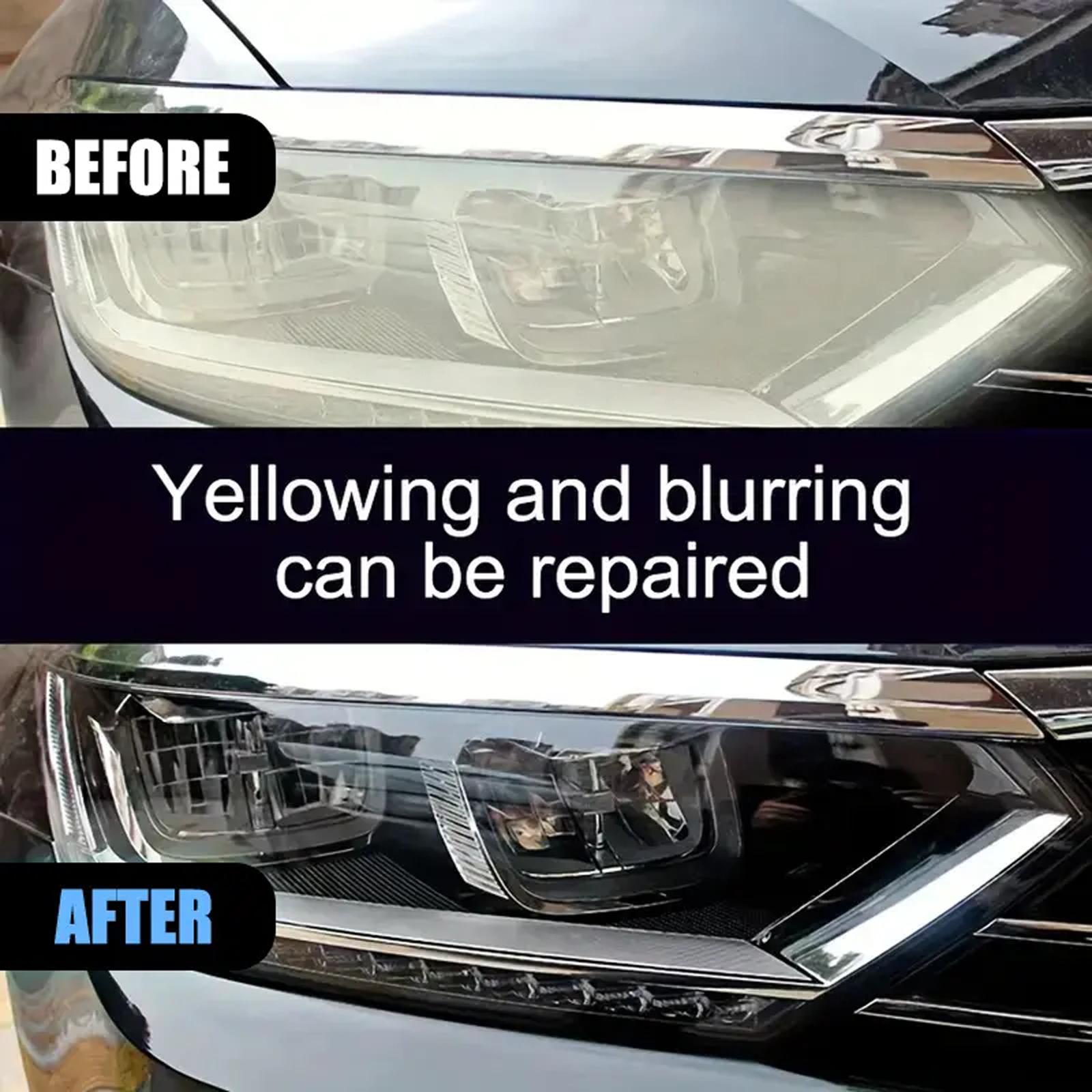 Automotive Headlamp Restoration Fluid,Oxidized and Yellowed Automotive Headlamps Blurring Enhanced Crystallization Coating Refurbisher,Brings Headlights Back to Like New Condition,MirrorZone.