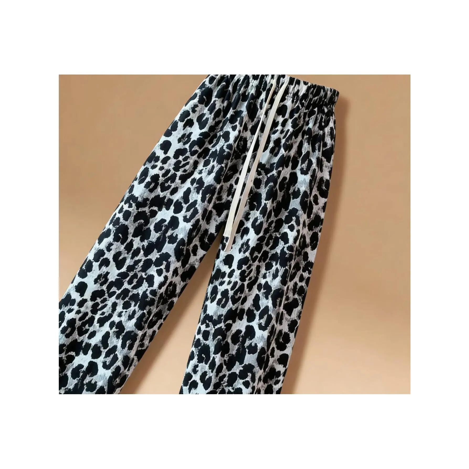 One Size High Stretch Women's Full Length Pants, Soft Elastic Casual Trousers for Daily Versatile Matching