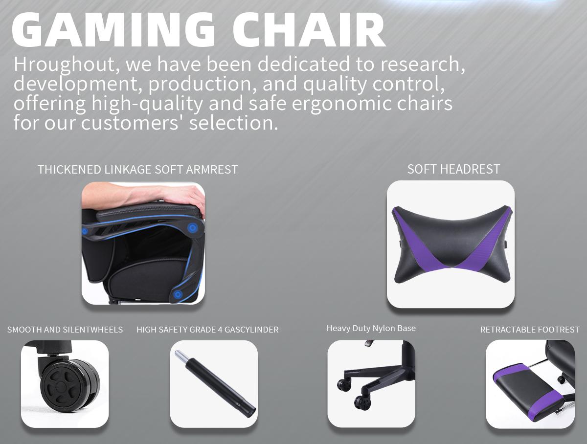 【Black Friday Special】Gaming chair with footrest Recliner Adult computer chair with massage chair Adjustable lumbar cushion Large and tall, ergonomic office gaming chair for heavy racing recliners V3028A