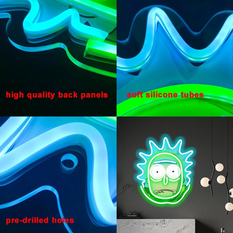 Rick Sanchez Anime Neon Light, USB Powered Dimmable LED Light, Artistic Wall-Mounted Neon Light, Perfect Birthday Gift, Led Neon Lights