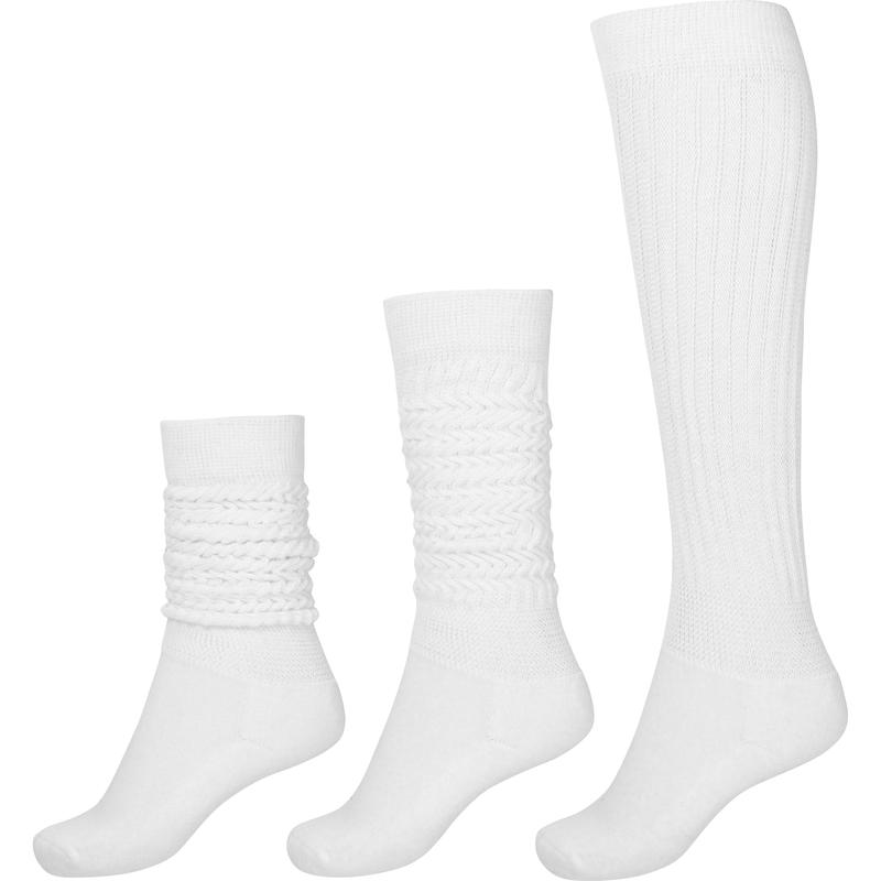 Women's 3 Pairs Solid Slouch Crew Socks, Fashion Casual Comfy Socks for Daily Outdoor Wear, Ladies Socks for All Seasons, Size 5-11.