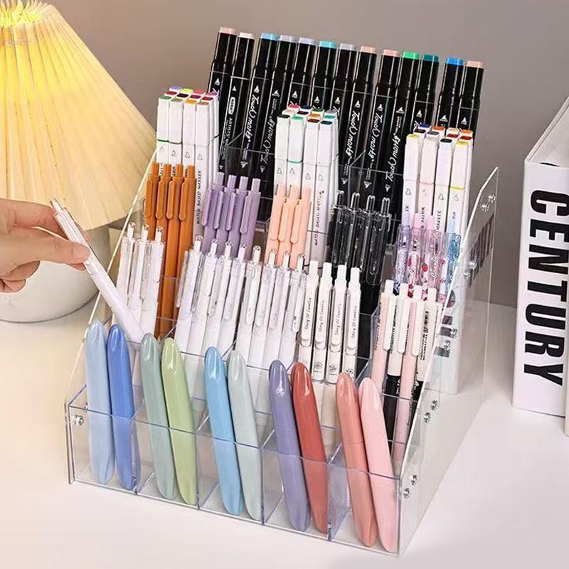 Multi-Layer Transparent Storage Rack, 2/3/4 Layers Display Stand, Ideal for Pens Pencils Markers Ballpoint Pens, Office Supplies Organizer, Stationery Storage Organizer
