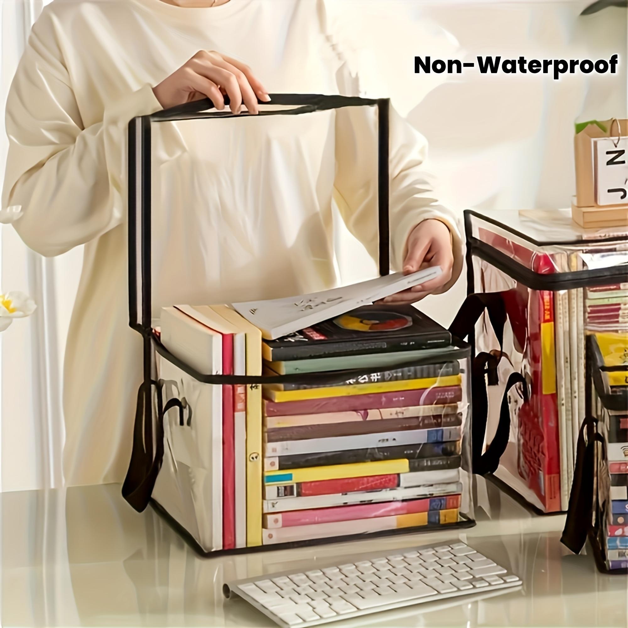 Transparent PVC Storage Bag – Large Capacity Handbag Organizer, Suitable for Clothes, Books, Dormitory Storage, Toys, Etc – Durable Black Decorative Multi-Functional Organizer with Handle