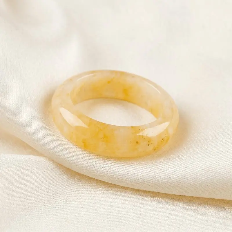 1pc Natural Citrine Full Stone Ring, for Women Seeking Minimalist Modern Style, Lovers of Natural Gemstone Jewelry And Minimalist Additions