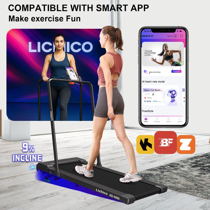 8.7MPH LICHICO Treadmill with 4-Level Incline, Flat/Incline Modes, Remote Control, Quiet Motor, Stable 2-in-1 Running Machine for Home & Office Fitness 8.7MPH LICHICO Treadmill with 4-Level Incline, Flat/Incline Modes, Remote Control, Quiet Motor, Stable 2-in-1 Running Machine for Home & Office Fitness