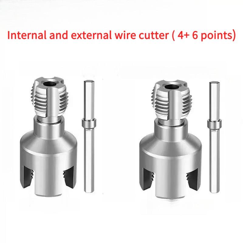 Professional Integrated Pipe Threading Tool Set, Internal & External Thread Maker for Ppr/PVC Pipes, Fits Multiple 1/2", 3/4", 1" Pipes, Works with Electric Drills
