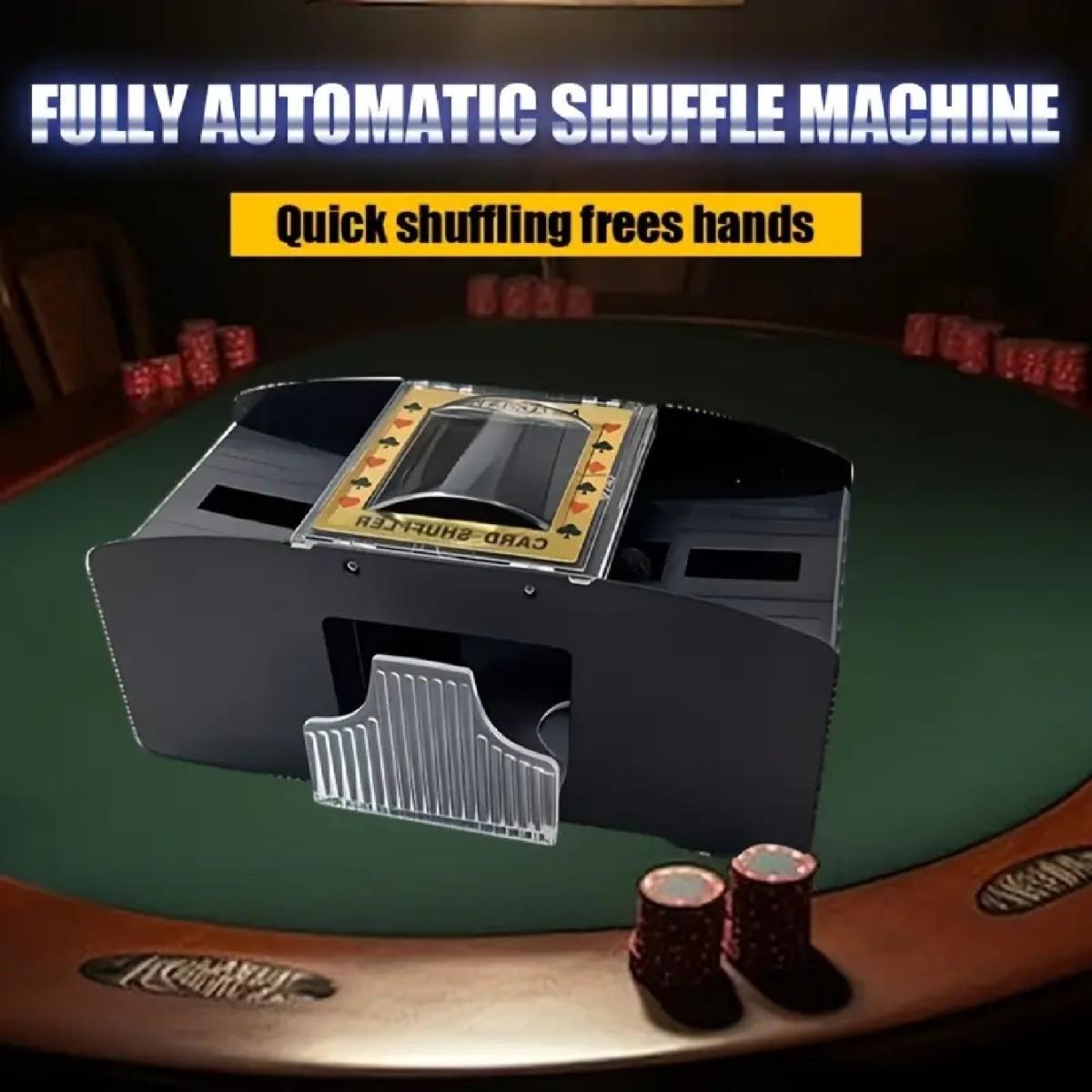 Automatic Shuffling Machine with Battery, Poker Card Dealer, Compatible with 2/4/6 Decks, Requires 4 Aa Batteries, Ideal for Gaming