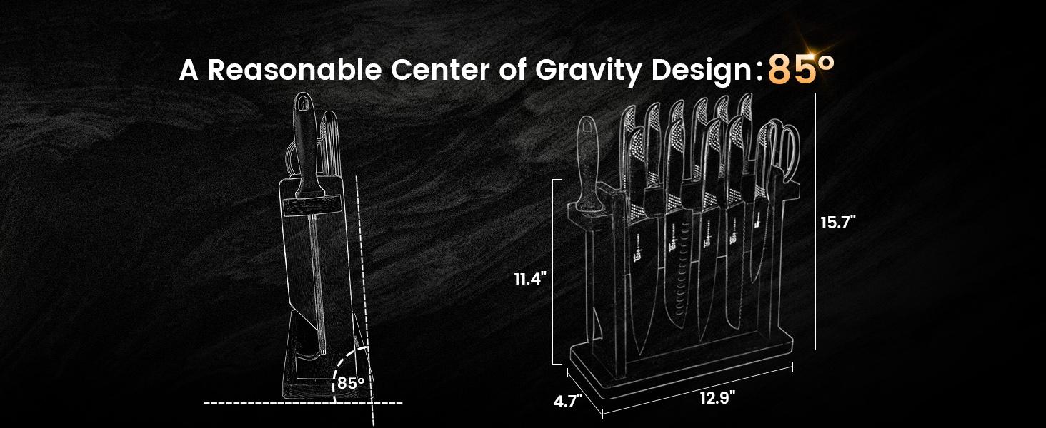 【TikTokShopSpringGlowUp】 SYOKAMI Kitchen Knife Set, 14 Pieces Japanese Style Knife Block Set with Magnetic Holder, High Carbon Stainless Steel Ultra Sharp Knives for kitchen with Ergonomic Handle and Sharpener, Black Dot, Mother's Day Gift