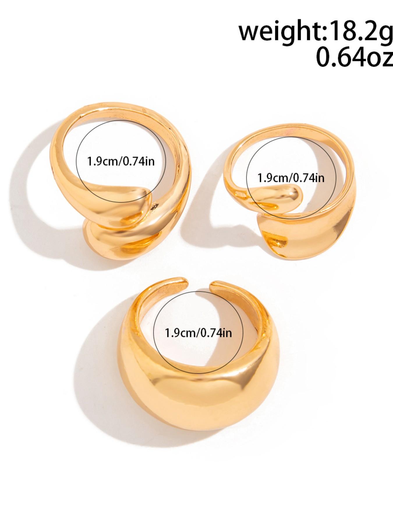 Unique Geometric Joint Ring Set for Women, Hip-Hop Style Smooth Surface Jewelry, Fashionable Hand Accessories, Trendy Ladies' Rings