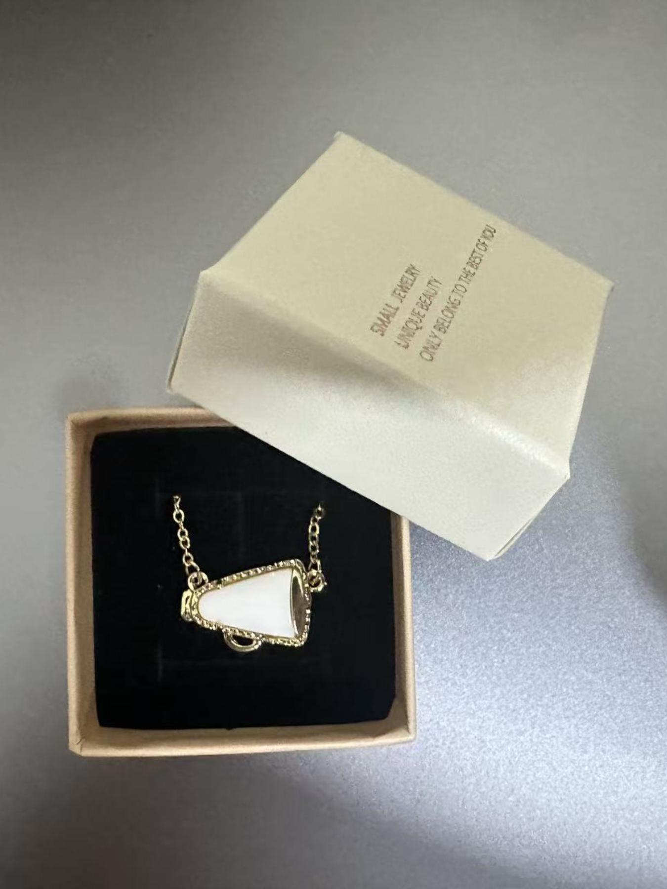 New 2026 World Cup Support Megaphone Necklace Cheerup Pendant Personalized Trend Cone Geometric Style