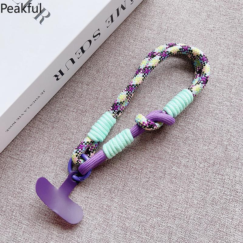 Y2K Colorful Braided Phone Lanyard, Viral Neon Mini Wrist Strap for Smartphones, Detachable Tethered Accessory with Adjustable Knot, lightweight woven design & secure attachment, ideal for music festivals, beach trips, travel days and casual streetwear