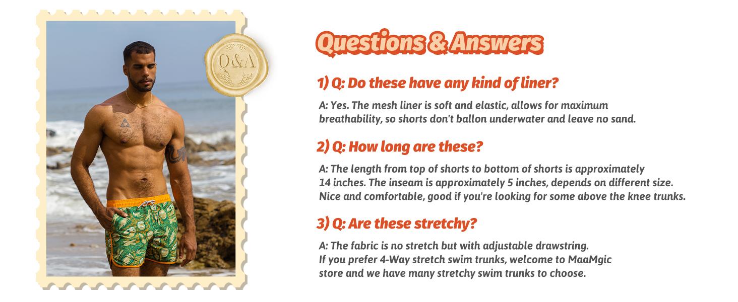 Men’s Quick Dry Floral Swim shorts with Adjustable Waistband, Spandex, Quick-Drying,  – Lightweight Summer Beach Trunks, Beach Activities, Casual Vacation